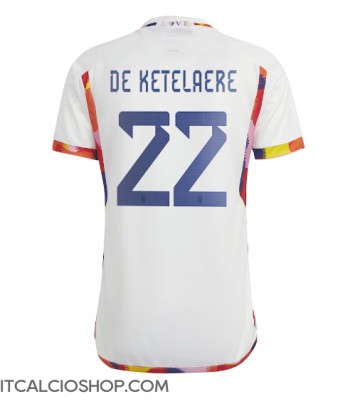 Belgio Charles De Ketelaere #22 Seconda Maglia Mondiali 2022 Manica Corta